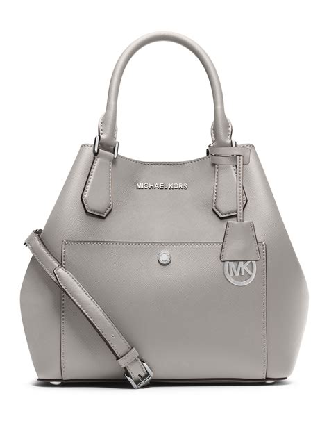 michael kors grey leather grab bag|Michael Kors grey crossbody bag.